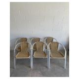 6- Vtg MCM Aluminum Rattan Outdoor/Indoor Curators