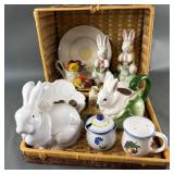 (2) NS Gustin Ceramic Bunnies & More
