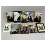 Vtg Reverse Painted Convex Glass Silhouette & More