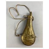 Vintage Brass Gunpowder Flask