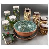 Kitchen Glass Canisters, Platter, Bowl & More