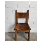 Antq Spanish Colonial Brutalist Leather Chair