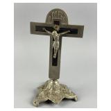Antique Art Deco Chrome Standing Crucifix