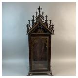 Antique Carved Wood Chapel Shrine
