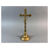 Antique  Gold Tone Metal Crucifix