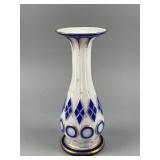 Antique Bohemian Overlay Glass Vase