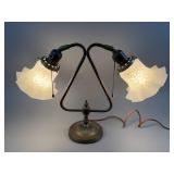 Brass Noveau Double Table Lamp