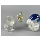 Vtg Hand-Blown Glass Art Paperweight & More