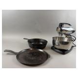 Sunbeam Stand Mixer & Cast Iron Skillet & Griddle