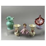 Vtg Norcrest Iridescent Porcelain Bud Vases & More