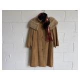 Vintage Suede Coat w/ Faux Fur Collar & More