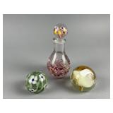 Vintage Signed Handcrafted Glass Paperweight/More