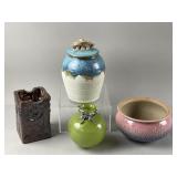 Vtg Handmade Stoneware Jar & More
