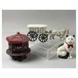 Vtg John Wright Cast Iron Cat Bank & More
