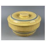 Vintage Yellow Ware Covered Bowl