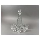 Heisey Ridgeleigh Decanter  W/ (6) Shot Glasses