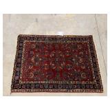 Burgundy 100% Wool Iran Sarouk Throw Rug