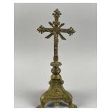 Antique Brass Standing Crucifix