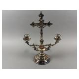 Antique Crucifix Candle & Holy Water  Holder