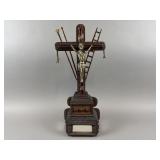 Antique Wooden Crucifix W/ Symbols of The Passion