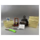 Elgin Mini Clock, Costume Jewelry & More