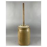 Vintage Clark & Bros. Stoneware Butter Churn