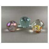 (3) Vintage Glass Paperweights