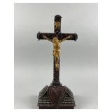 Antique French Tramp Art Crucifix