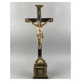 19th-century Spanish Polychrome Wooden Crucifix