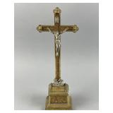 Antique Ornate Standing Table Crucifix