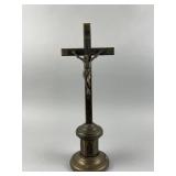 Antique Brass or Bronze Freestanding Crucifix