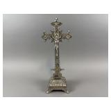 Antique Metal Altar Crucifix