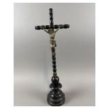 Antique Wooden Crucifix & Metal