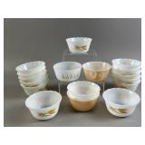 Vtg Fire-King Golden Wheat Milk Glass Custard Cups