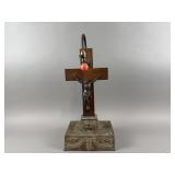 Antique Wooden Crucifix on Wooden Box