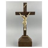 Antique Wooden Tabletop Crucifix