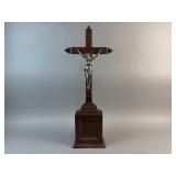 Antique Wooden Cross w/ Metal Corpus