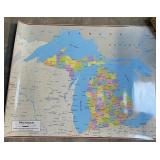 Giant Michigan State Wall Map Laminated Poster