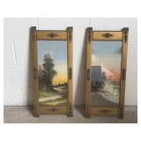 (2) Vintage Gold Gilled Frame Landscape Prints