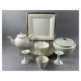 Vtg 24K Gold Trim Lenox Platter, Teapot & More
