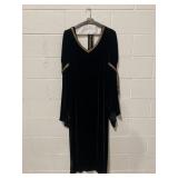 Vintage Black Velvet Kaftan House Dress