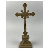 Antique Brass Altar Crucifix