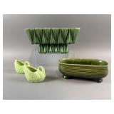 (4) Ceramic Green Planters