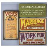 Vintage Humorous Wooden Wall Signs & More