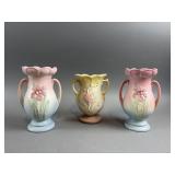 (3) Hull 2 Handed Vases