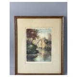 Framed/Signed Hand-Colored Etching by Boyer