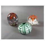 (3) Vintage Glass Paperweights