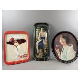 (3) Vintage Coca-Cola Tin Serving Trays