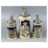 Vintage German Stoneware Beer Steins