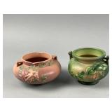 Vtg Roseville Art Pottery Double Handed Bowls